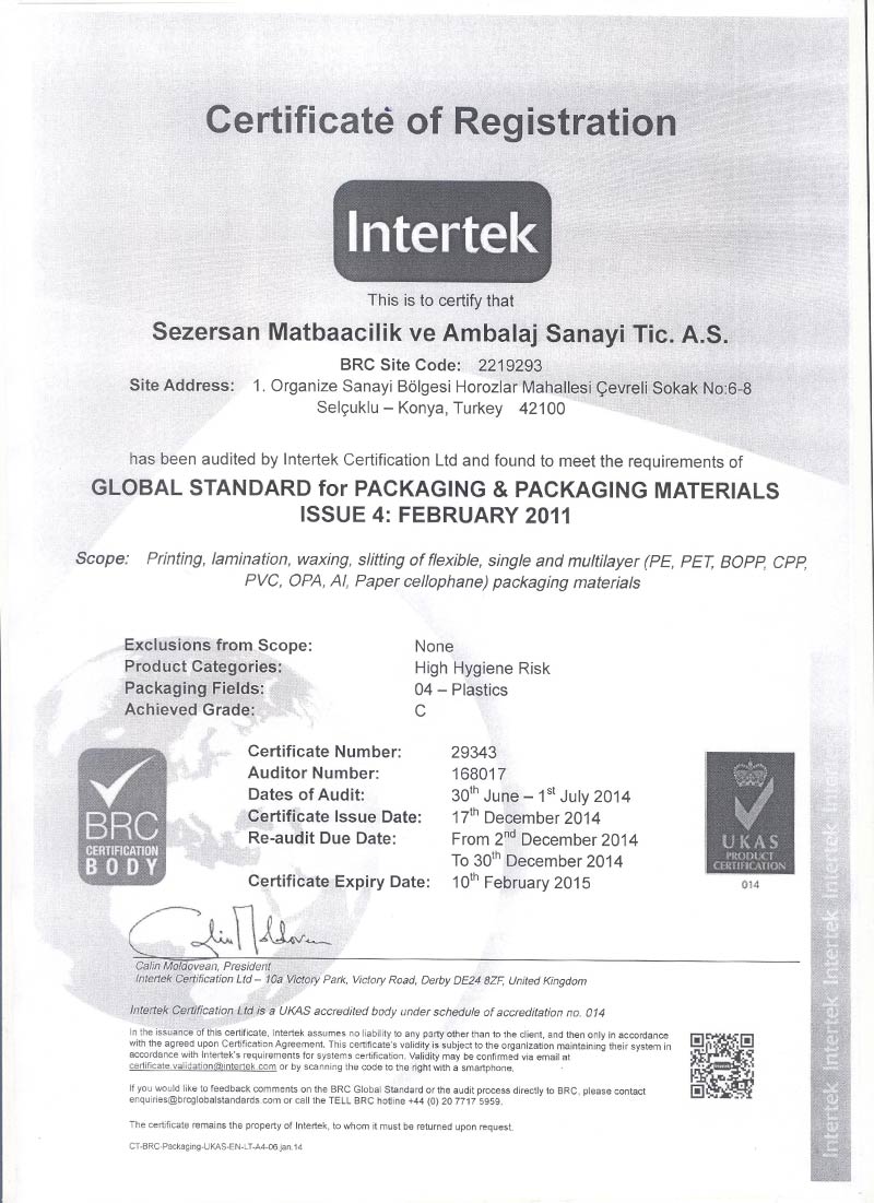 GLOBAL STANDART for PACKING & PACKAGING MATERIALS ISSUE 4